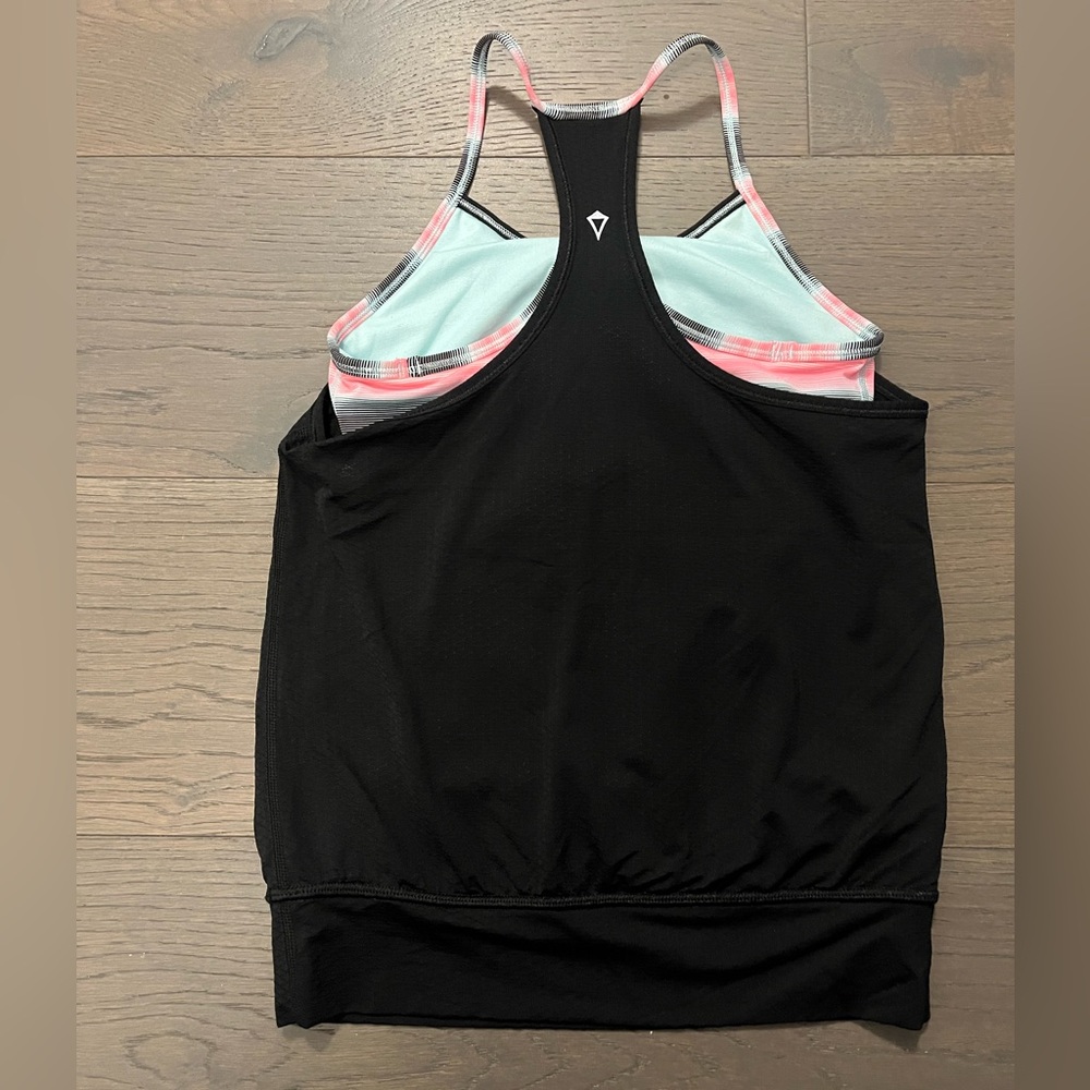 Ivivva by Lululemon girls black double Dutch tank sz 8 new